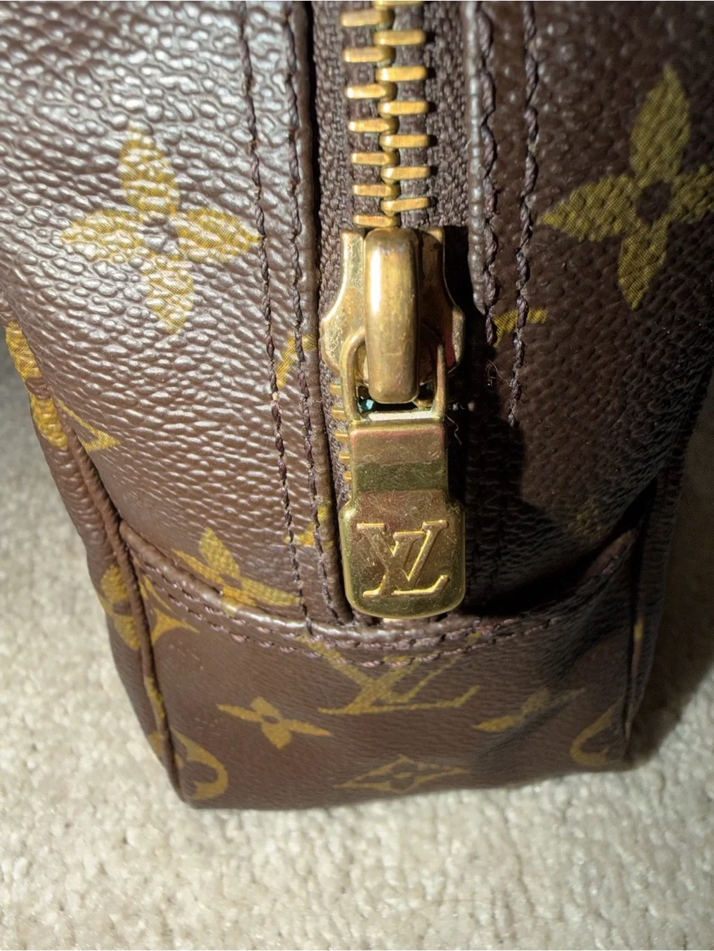 Louis Vuitton Monogram Canvas Toiletry Pouch in Brown and Gold 23